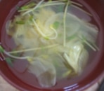 レタスと豆苗の和風スープ